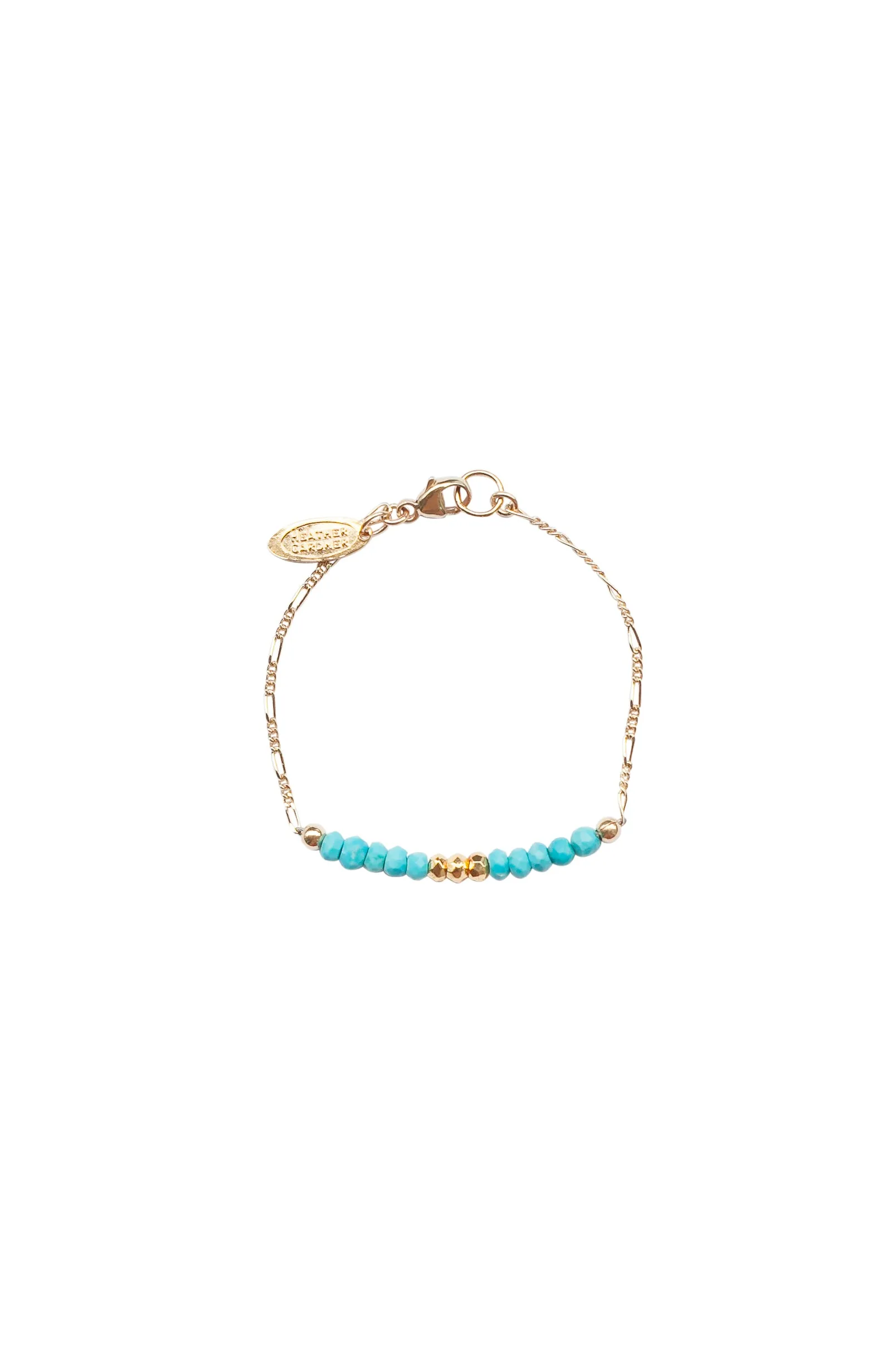 Mermaid Gemstone Kids Necklace in Gold w/Turquoise