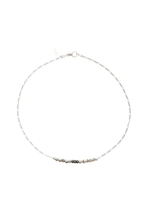 Mermaid Gemstone Kids Necklace in Gunmetal & Onyx