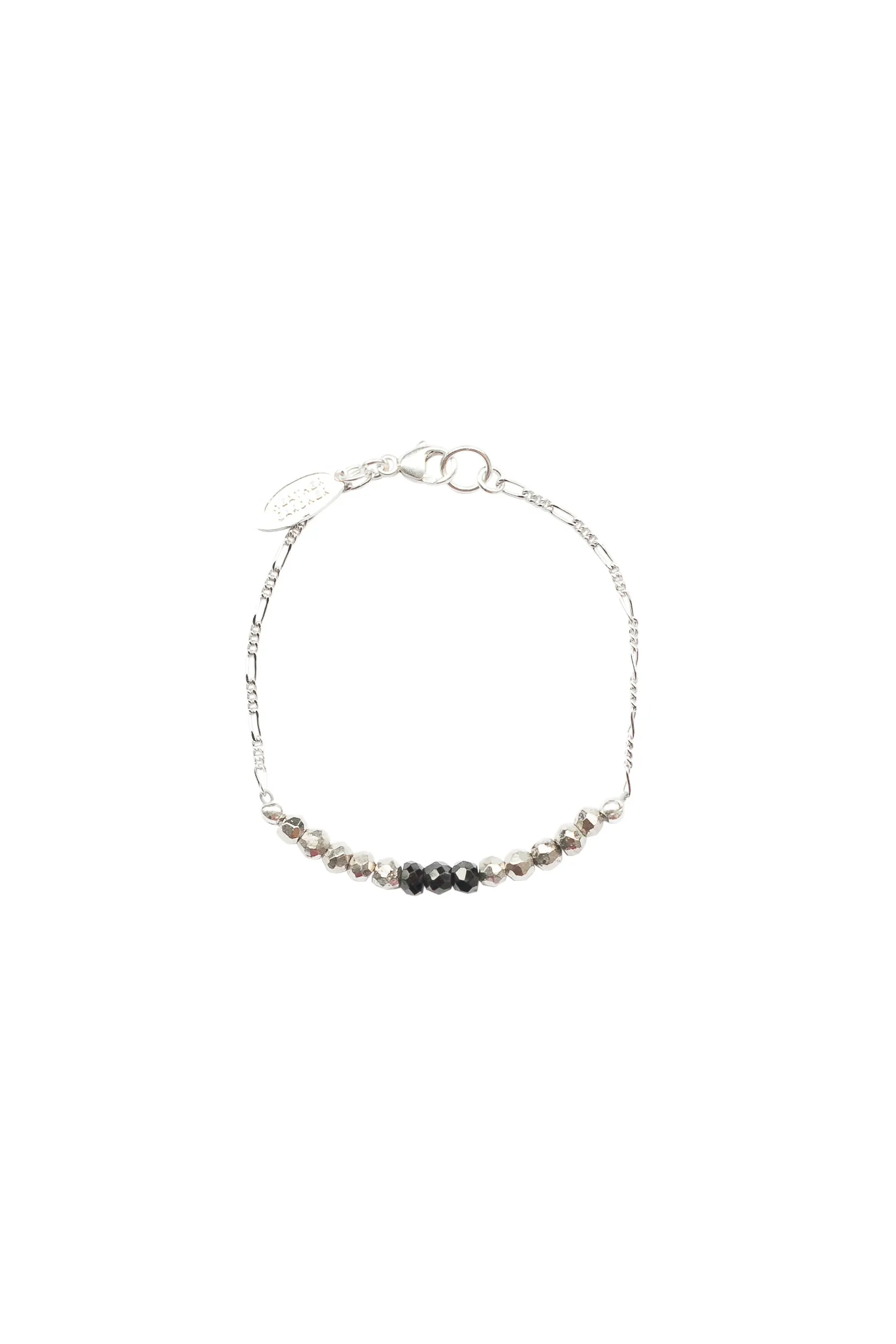 Mermaid Gemstone Kids Necklace in Gunmetal & Onyx