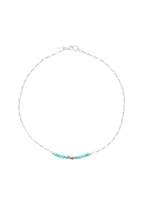 Mermaid Gemstone Kids Necklace in Silver w/Turquoise
