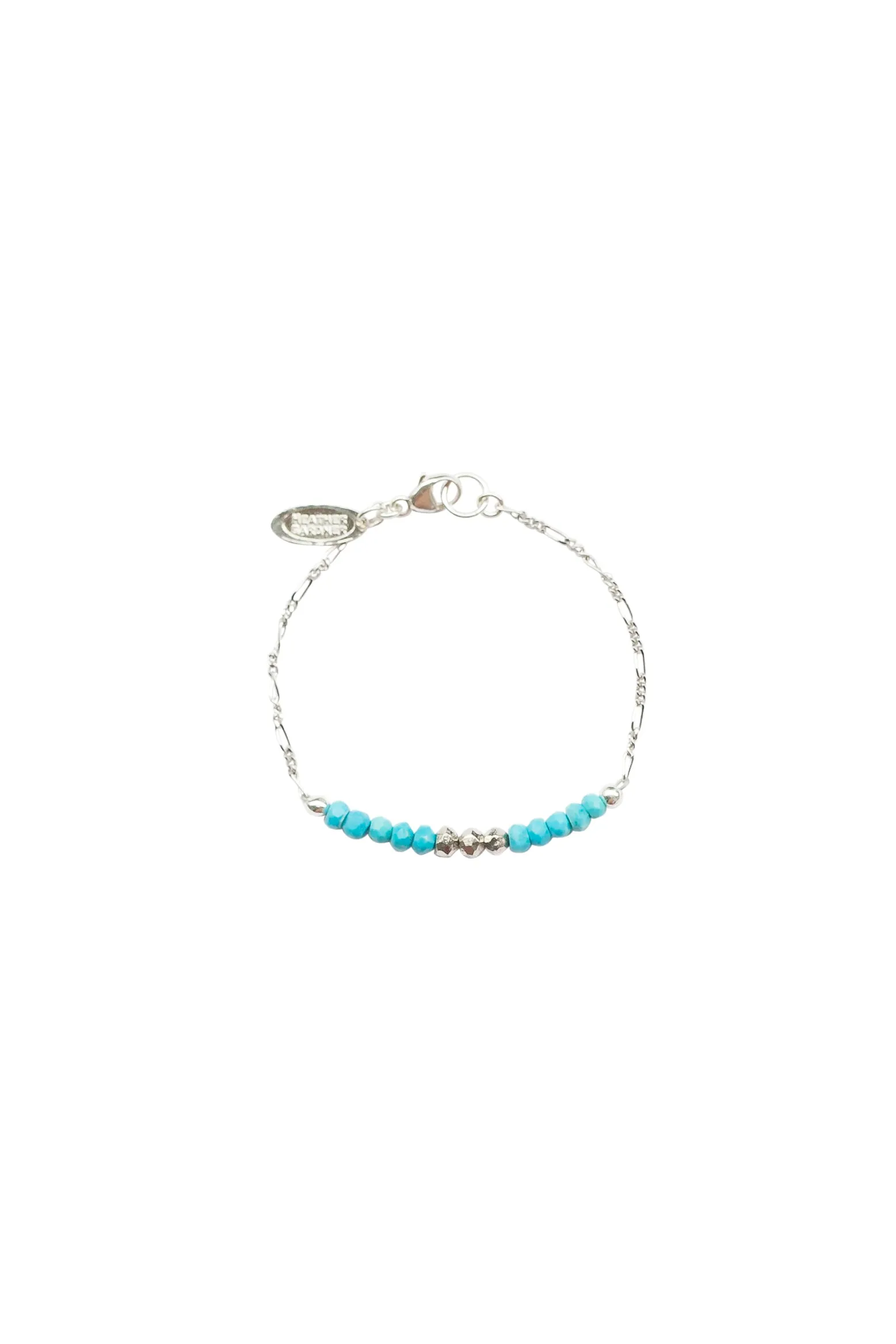 Mermaid Gemstone Kids Necklace in Silver w/Turquoise