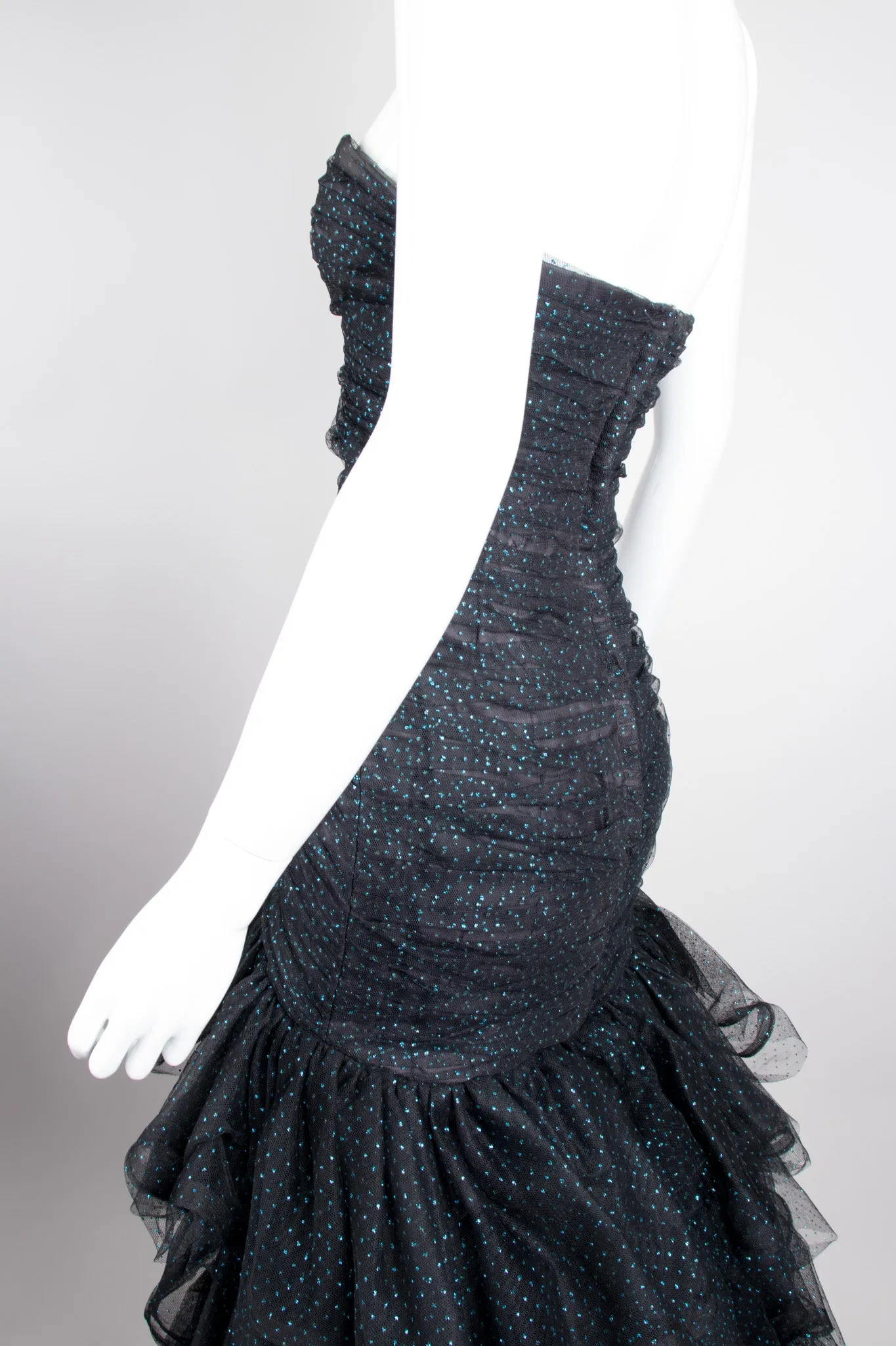 Metallic Dot Pouf Dress