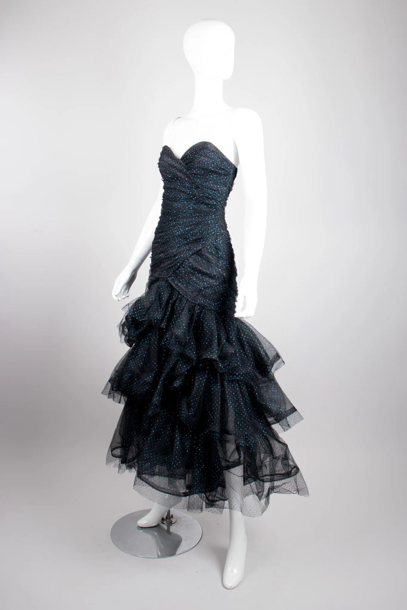 Metallic Dot Pouf Dress