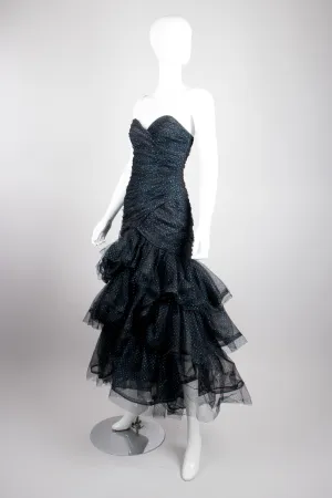 Metallic Dot Pouf Dress