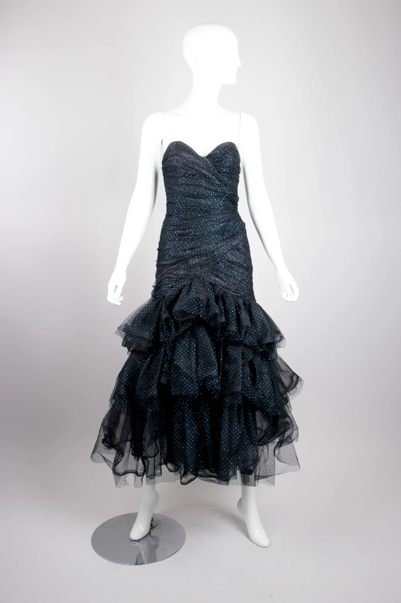 Metallic Dot Pouf Dress