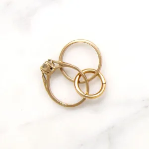 Miniature 9k Gold & Crystal Wedding Set Charm