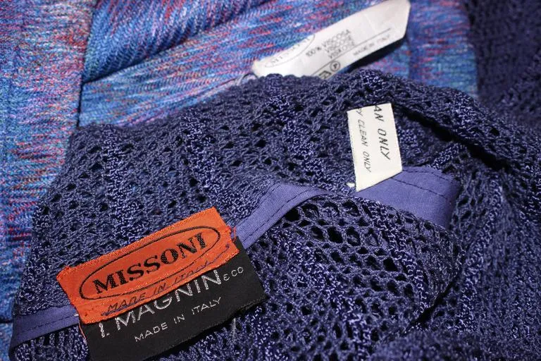 MISSONI Periwinkle Duster and Zig Zag Pattern Pants Size 46