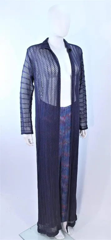 MISSONI Periwinkle Duster and Zig Zag Pattern Pants Size 46