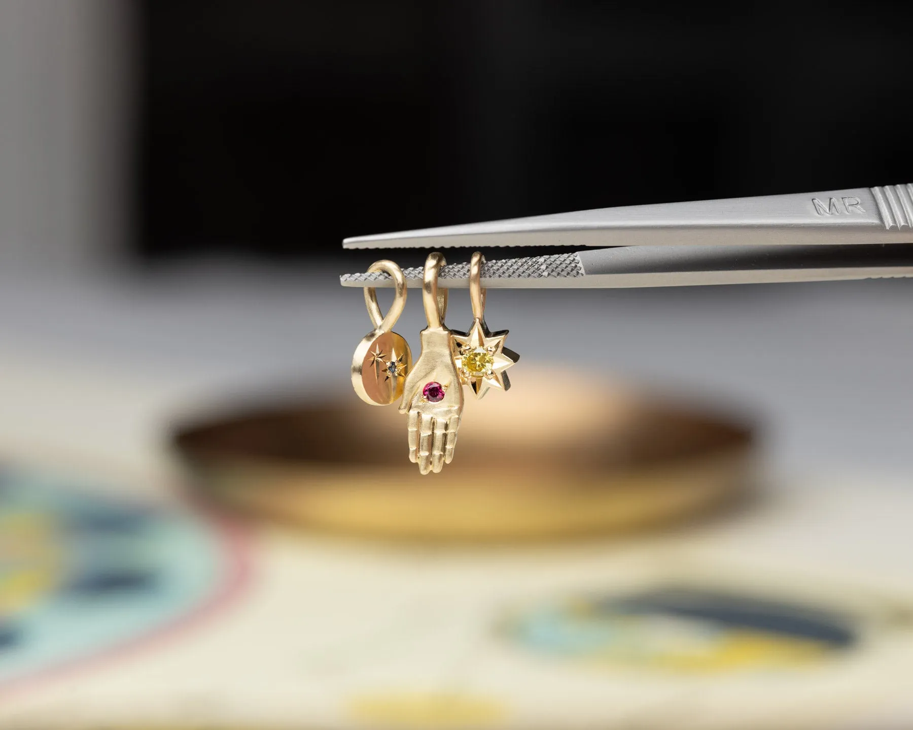 Moon Phase Birthstone Pendant
