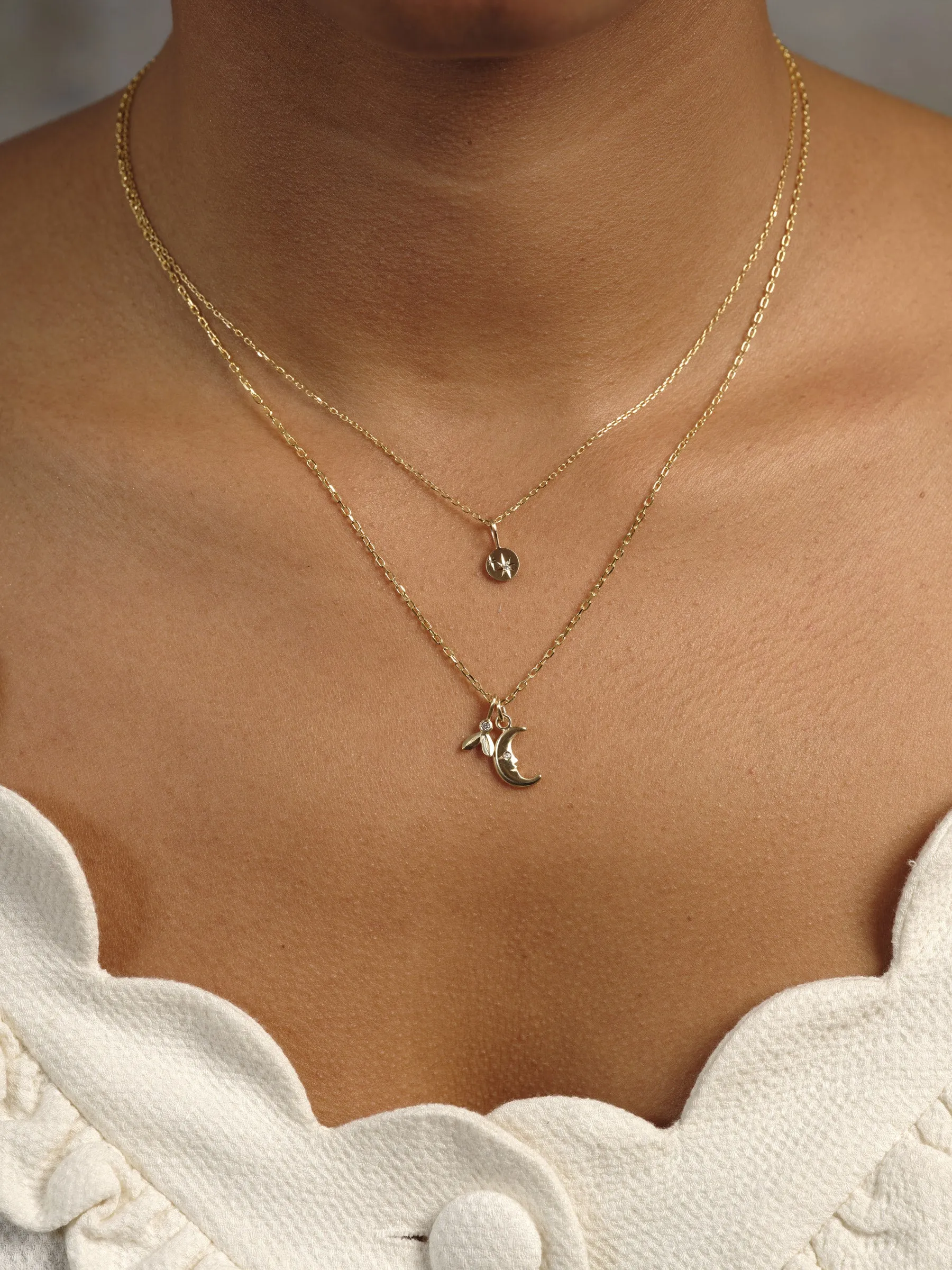 Moon Phase Birthstone Pendant