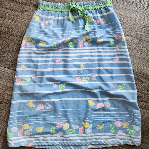 Mr. Hank Vintage 70s Seashell Beach Coquette Maxi Skirt