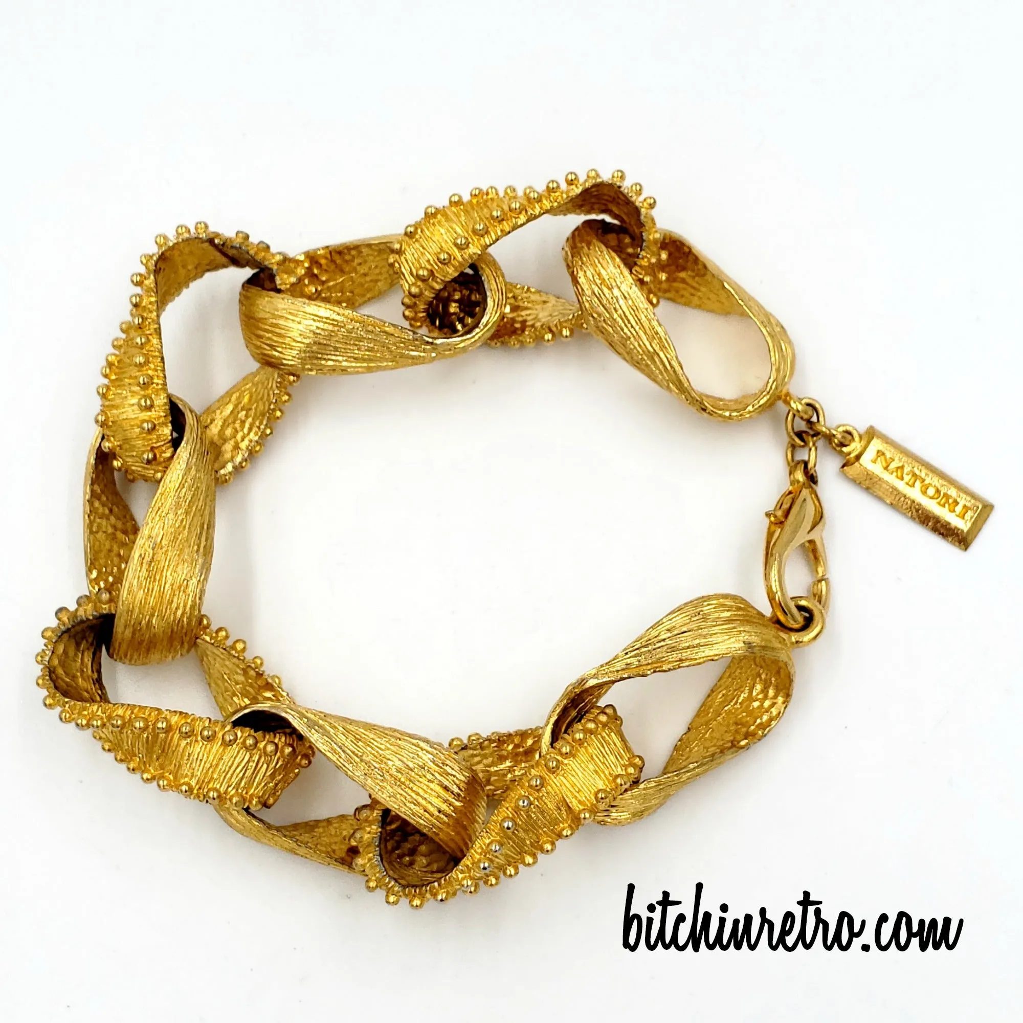 Natori Designer Textured Chain Link Bracelet