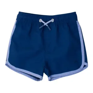 Navy Dolphin Hem Swim Trunks