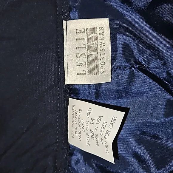 NOS | Vintage Leslie Fay Sportswear Navy Blue Union Made Skirt | See Measurments