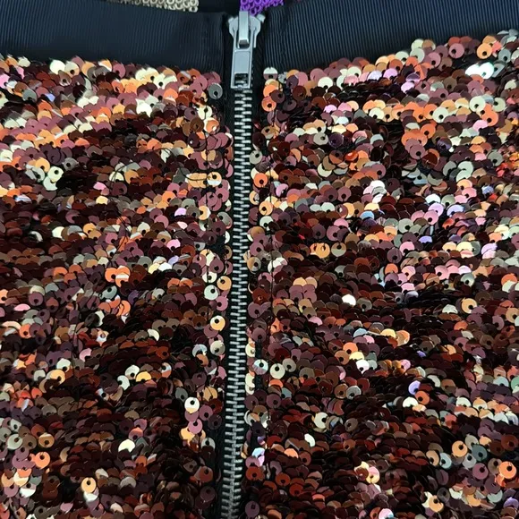 NWT Glamorous Copper Sequin Mini Skirt