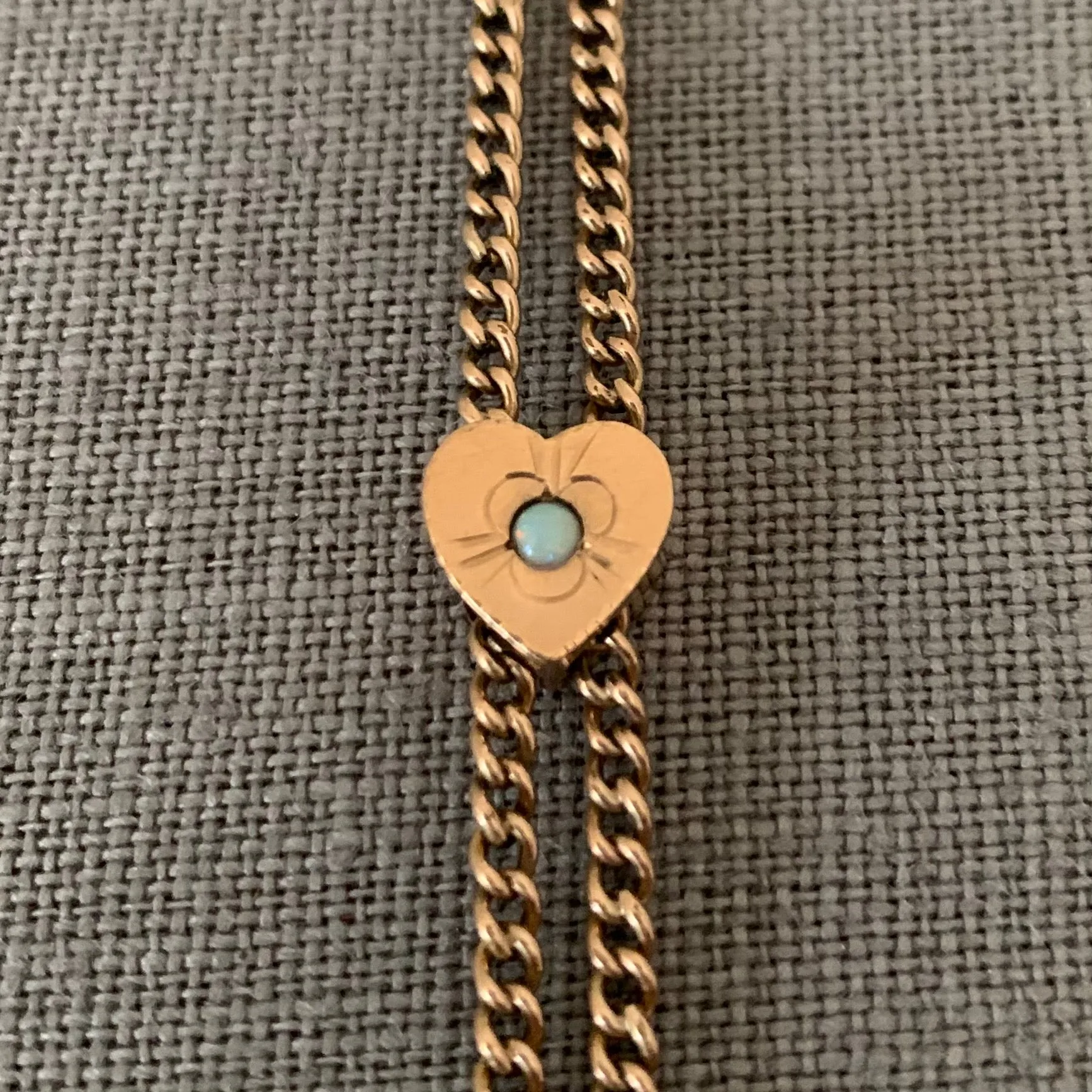 Opal Heart Slide Chain