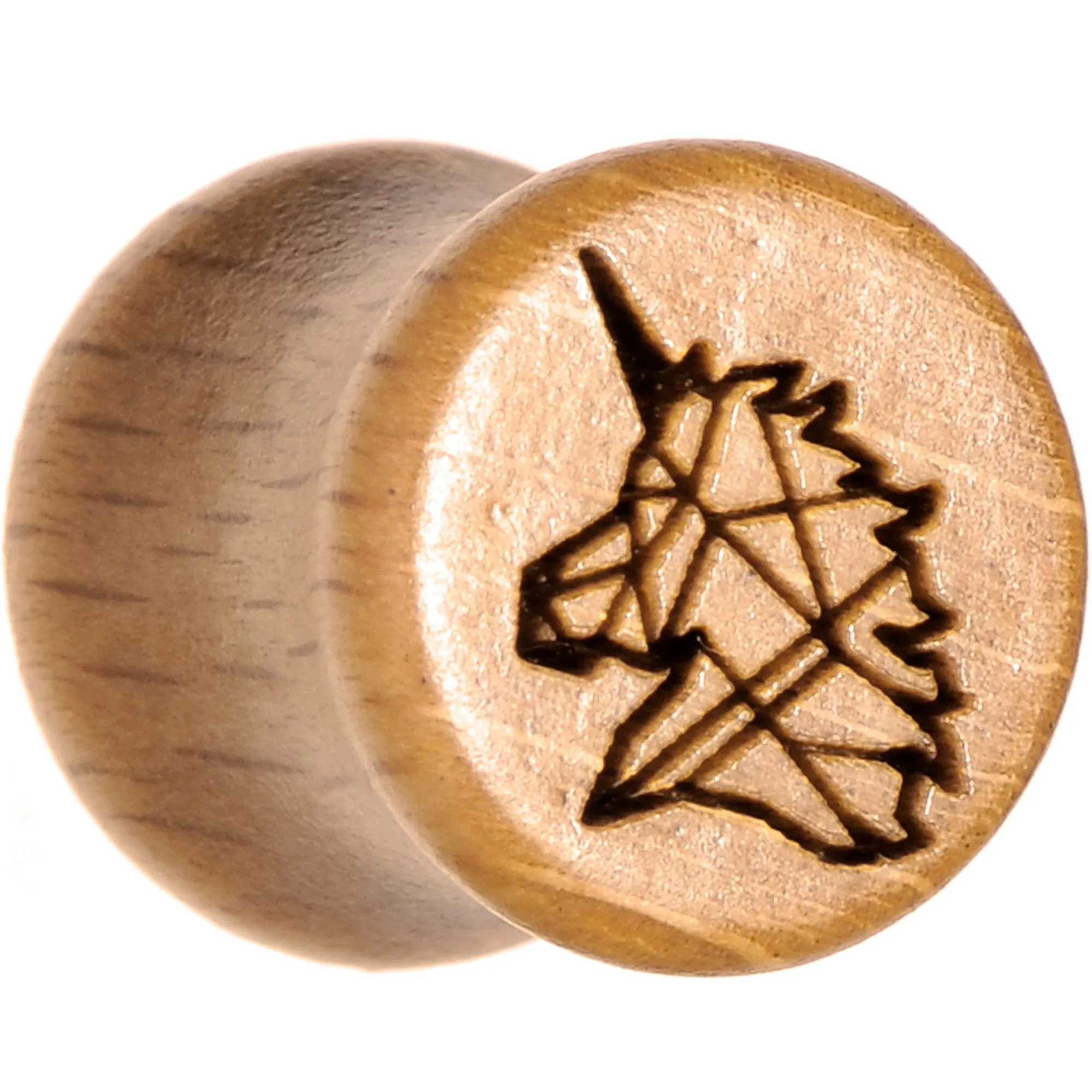 Organic Beechwood Geometric Unicorn Saddle Plug Set 0 Gauge to 25mm