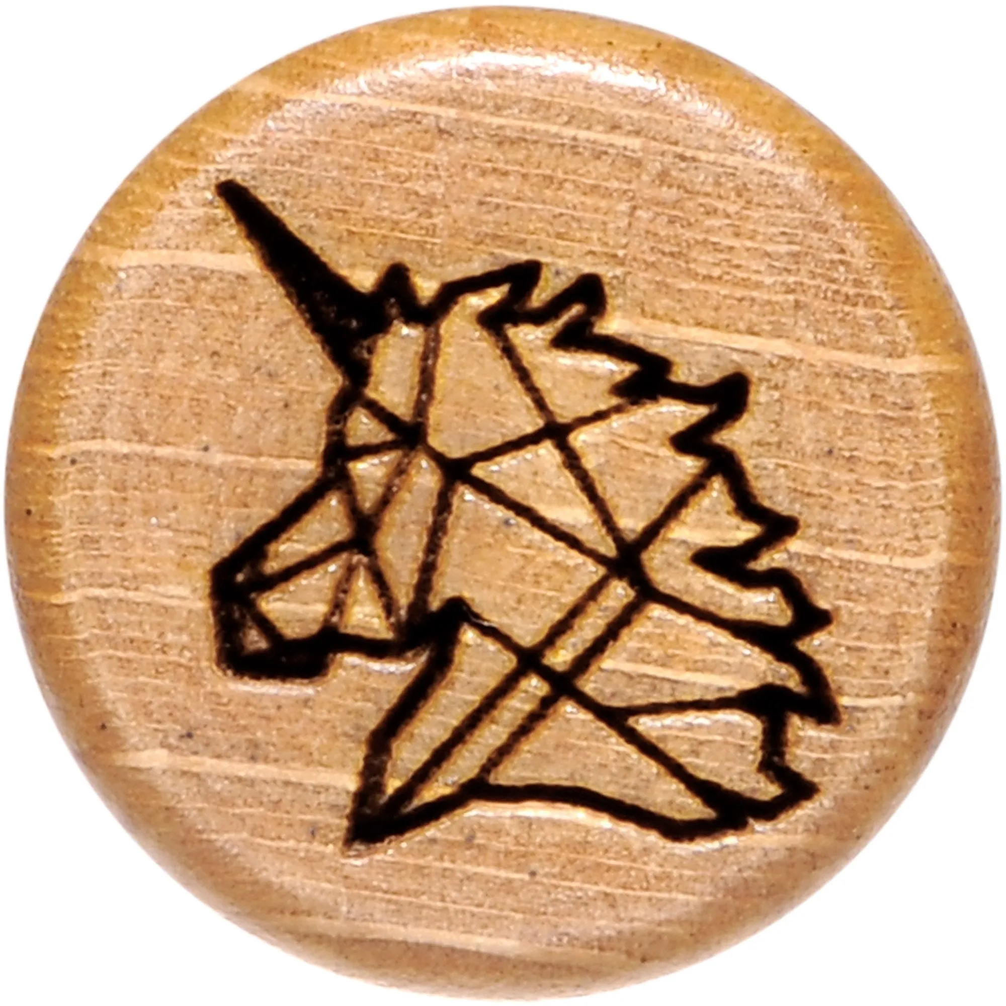 Organic Beechwood Geometric Unicorn Saddle Plug Set 0 Gauge to 25mm