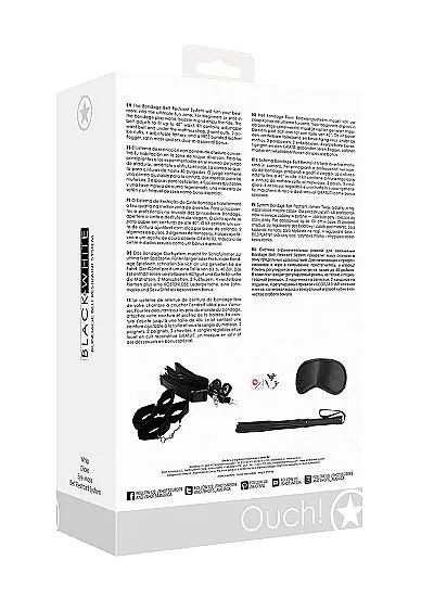 Ouch Black & White Bondage Belt Restraint System