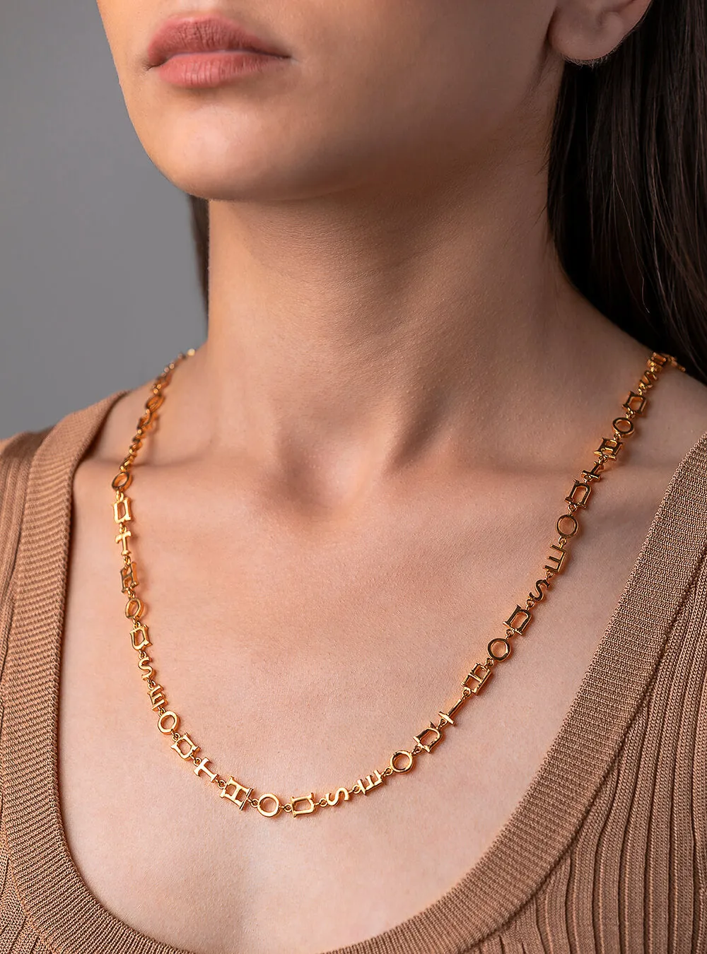 Outhouse   -   Le Lien The Outhouse Monogram Convertible Lanyard in Gold