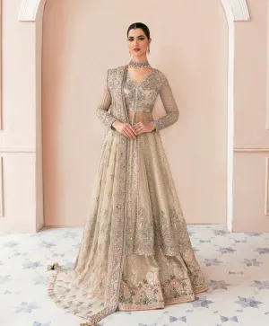 Pakistani Bridal Gown with Lehenga and Dupatta Dress
