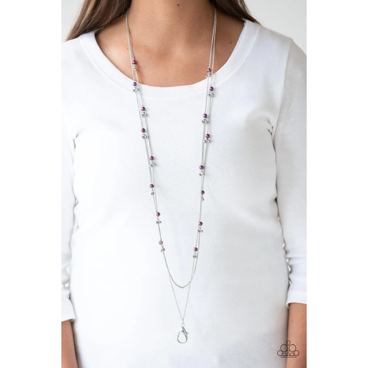 Paparazzi Ultrawealthy Purple Lanyard Necklace & Earrings Set