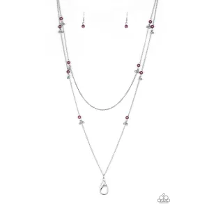 Paparazzi Ultrawealthy Purple Lanyard Necklace & Earrings Set