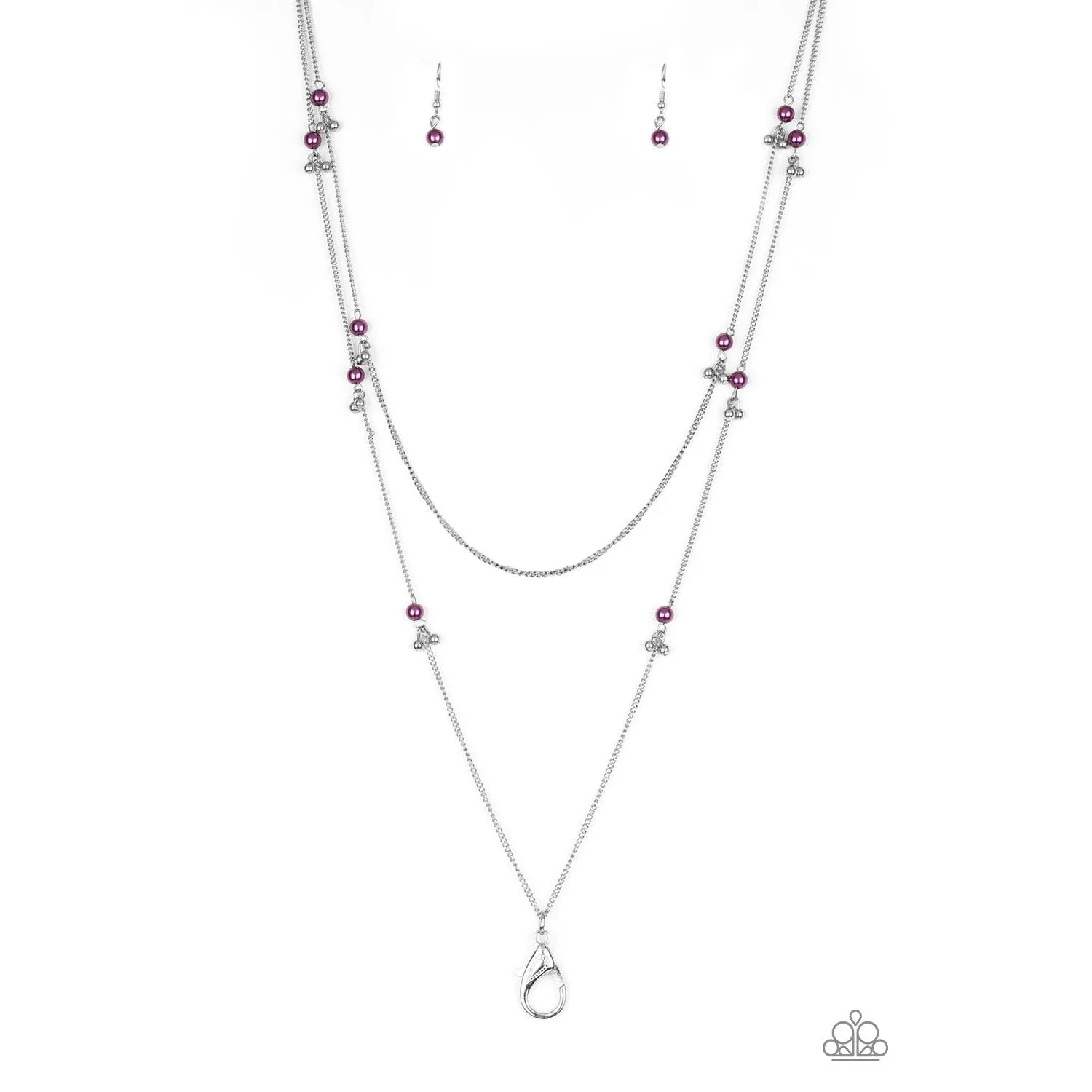Paparazzi Ultrawealthy Purple Lanyard Necklace & Earrings Set