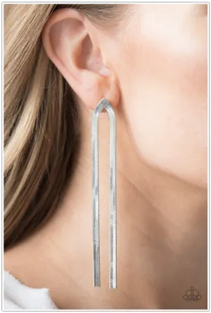 Paparazzi Very Viper - Silver Earrings