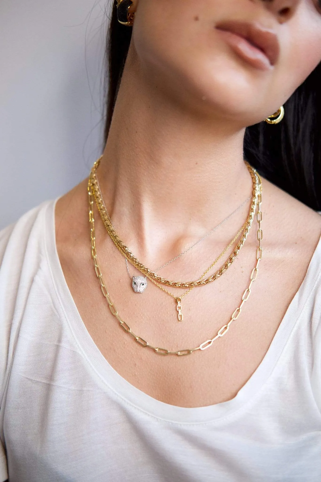 Pave Link Pendant Necklace