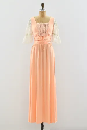 Peach Maxi Dress / S