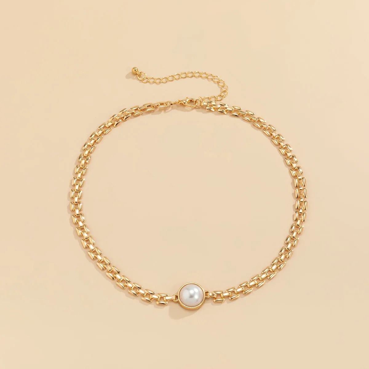 Pearl & 18K Gold-Plated Round Chain Choker Necklace