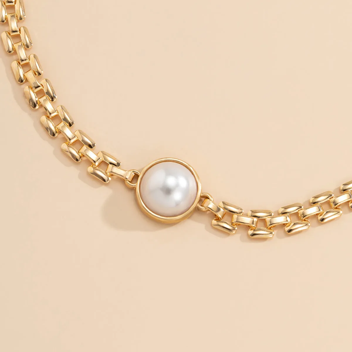 Pearl & 18K Gold-Plated Round Chain Choker Necklace