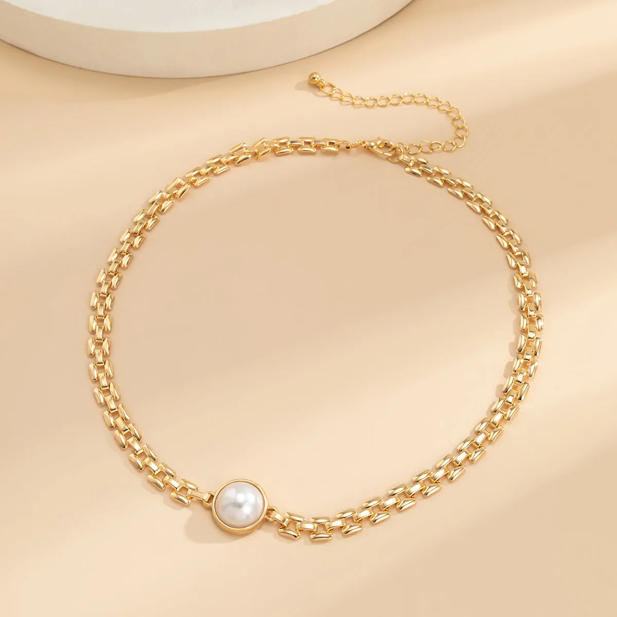 Pearl & 18K Gold-Plated Round Chain Choker Necklace