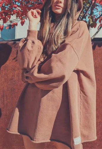 People of Leisure Real Love Hoodie Sweatshirt - Love Brown