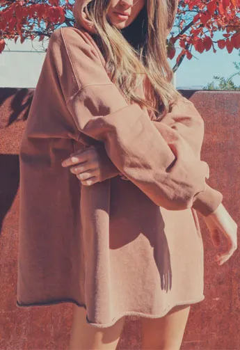 People of Leisure Real Love Hoodie Sweatshirt - Love Brown