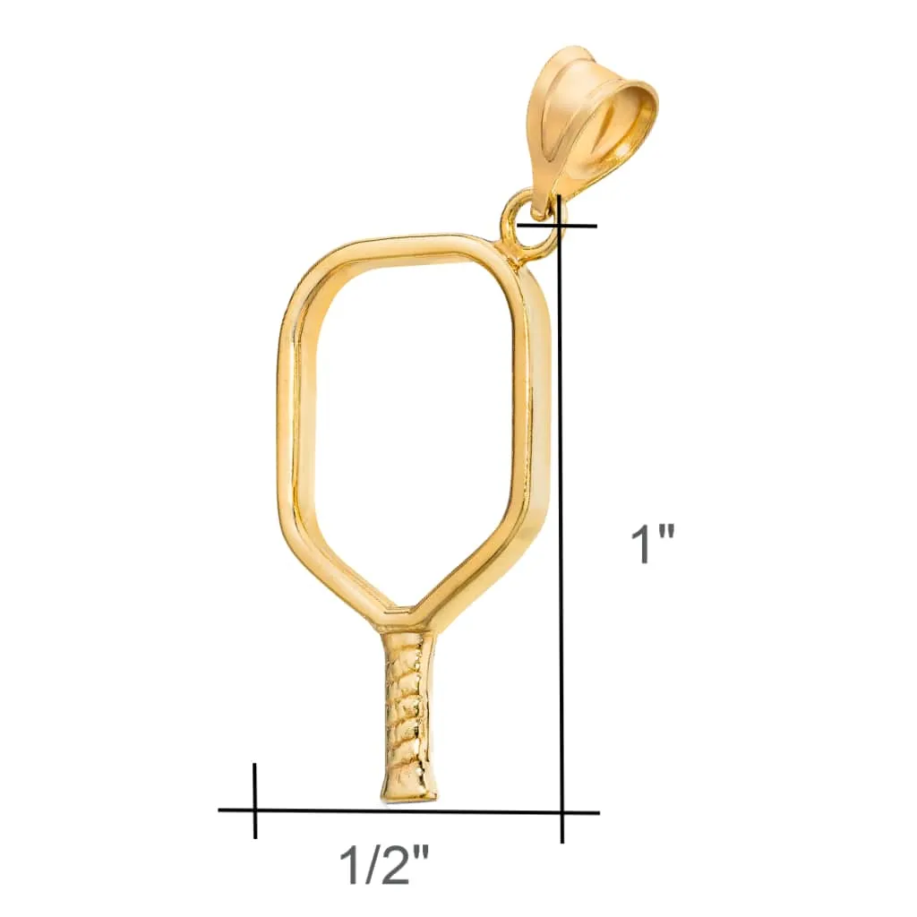 Pickleball Pendant | Open Paddle in Gold Plate