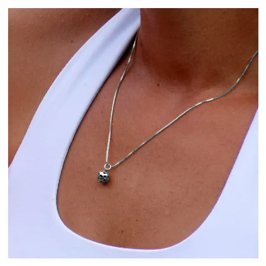 Pickleball Pendant | Solid Ball in Sterling Silver