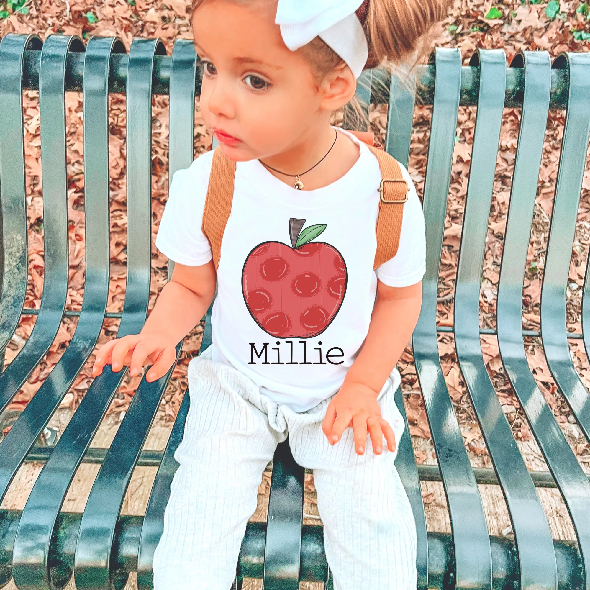 Polka Dot Apple w/name Tee