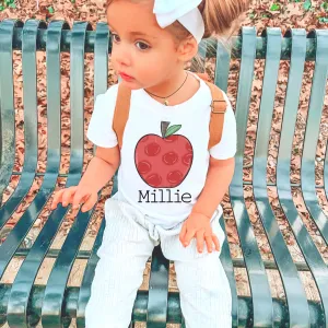 Polka Dot Apple w/name Tee