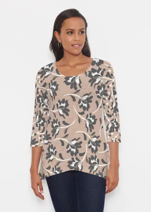 Polka Dot Floral (7875) ~ Katherine Hi-Lo Thermal Tunic