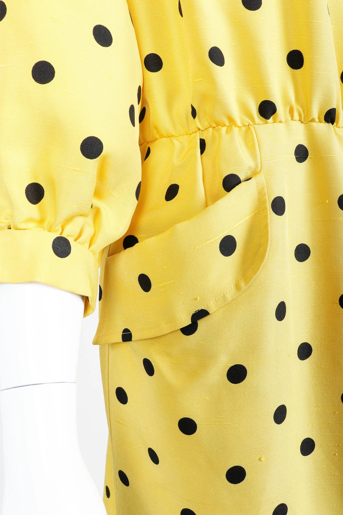 Polka Dot Shawl Collar Dress