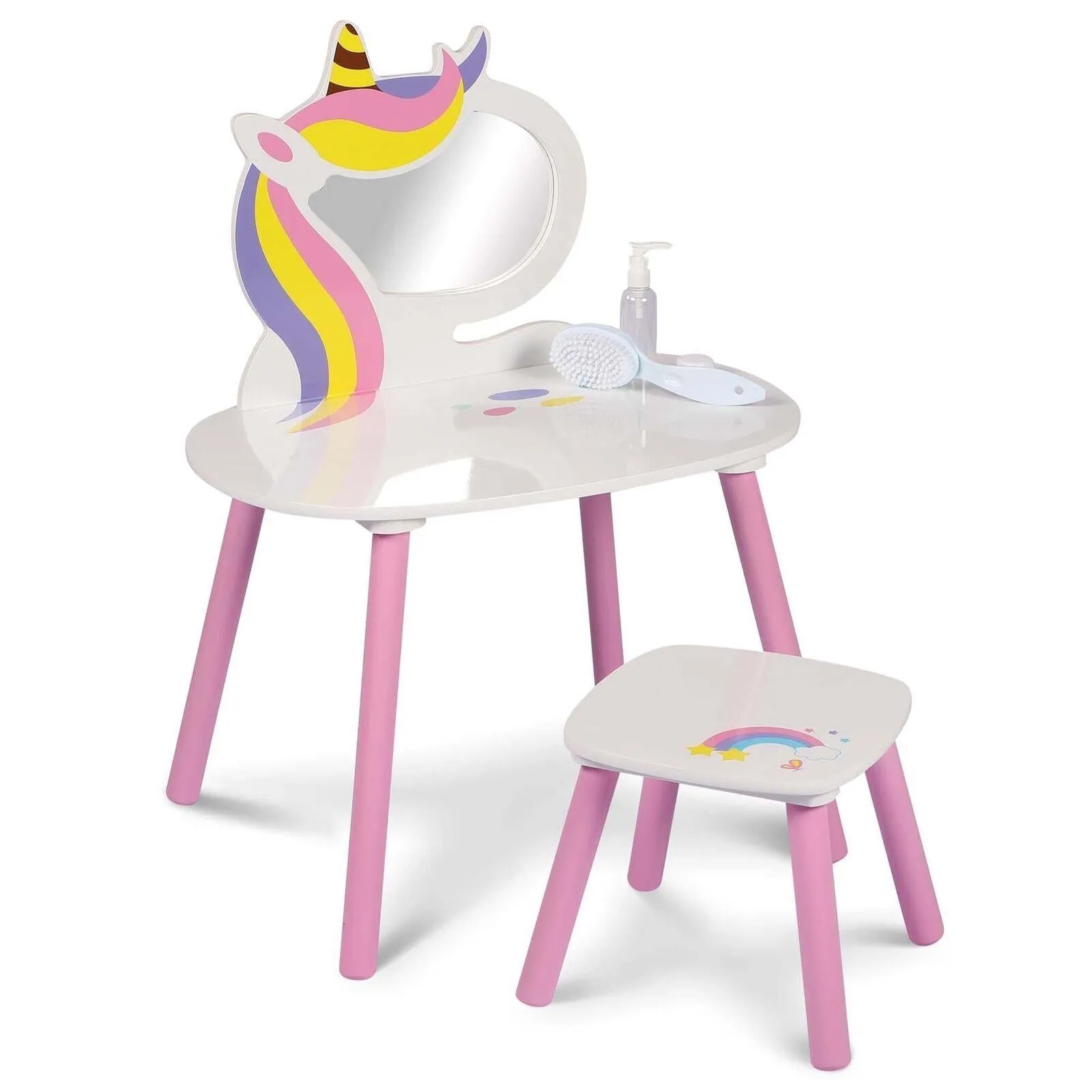 Princess Vanity Table with Stool Kids Play Toy