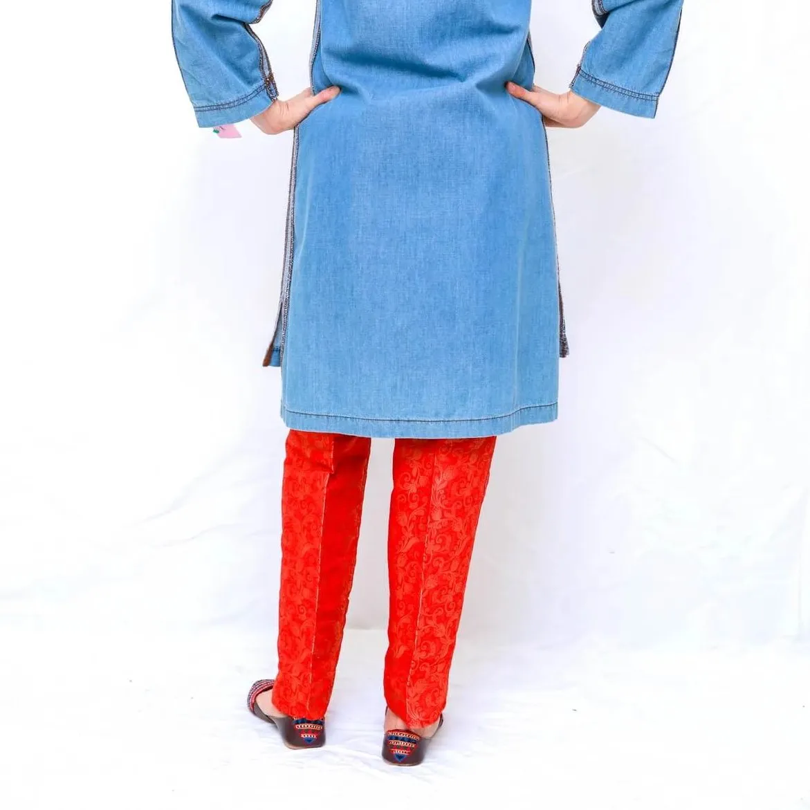 Red Silk Indian Pakistani Pant