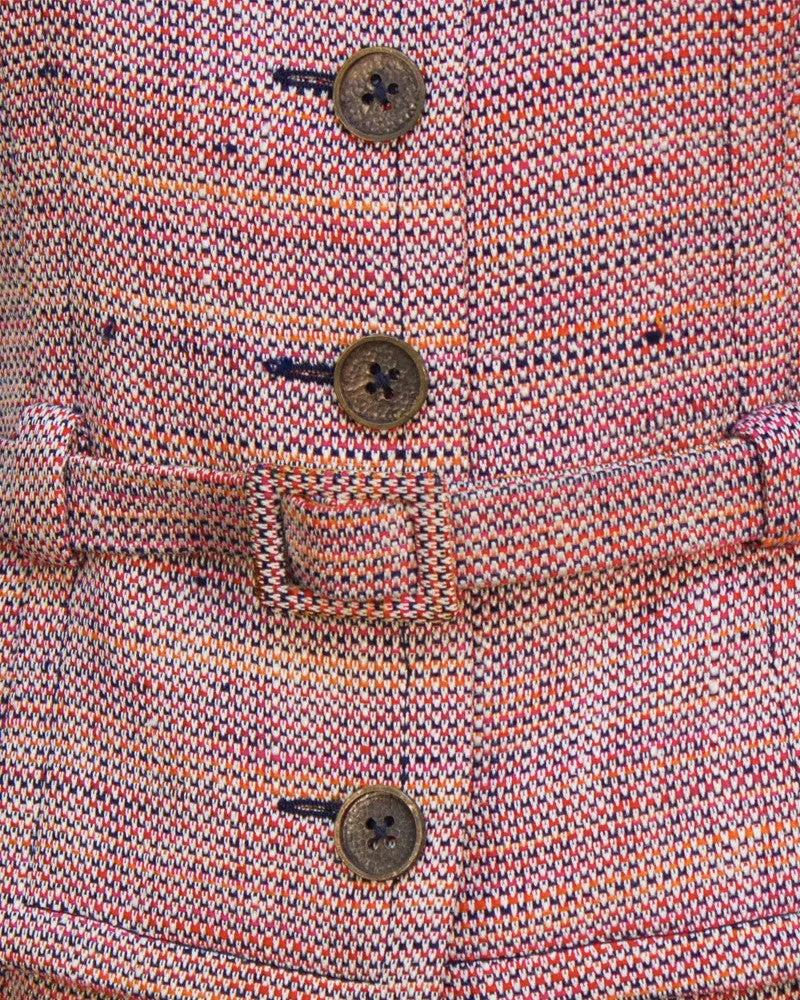 Red Tweed Skirt Suit