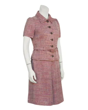 Red Tweed Skirt Suit