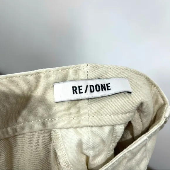 REDONE 90s Trouser Short Washed Vintage Ivory