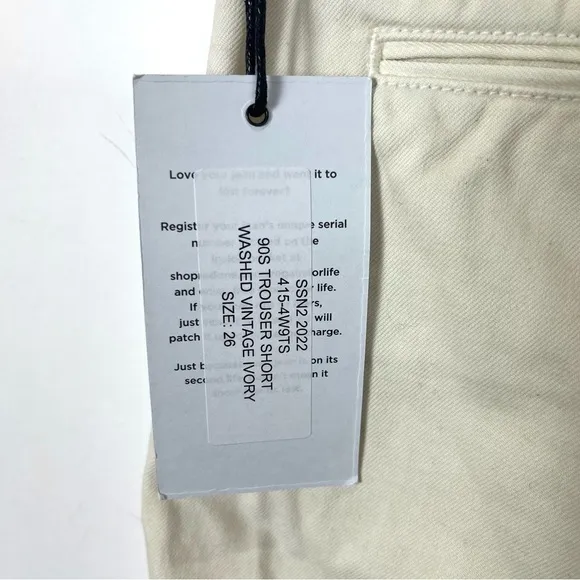 REDONE 90s Trouser Short Washed Vintage Ivory