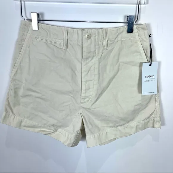 REDONE 90s Trouser Short Washed Vintage Ivory
