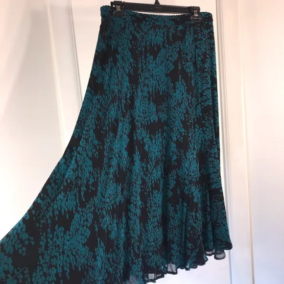 Reversible Floral Maxi Skirt, Size M/L